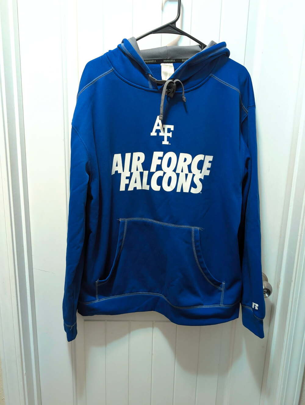 NCAA Russell Royal Blue Air Force Falcons Pullover Hoodie Sweatshirt Mens L
